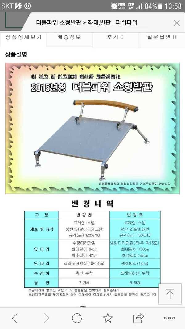 피쉬파워 발판 팝니다 2015 신형 (중고장터 - 팝니다)