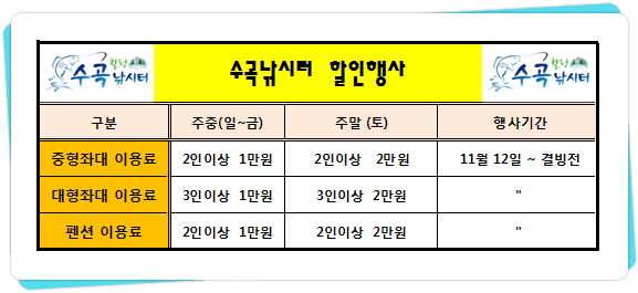 양평 수곡낚시터 주말 월요일 조황 및 좌대할인 행사 (유료터정보 - 유료터점주조황)