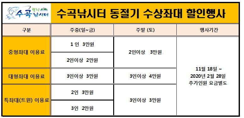 수곡낚시터 수상좌대 할인 행사 실시 자연산 토종붕어 방류 및 조황 안내 (유료터정보 - 유료터점주조황)