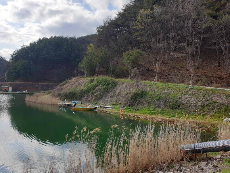 산 속의 호수 명곡지의 주말및 토종붕어 방류 모습 (유료터정보 - 유료터점주조황)