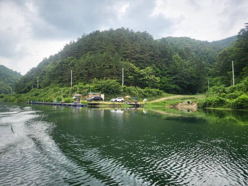 유구 명곡지의 6월16일 명곡지 모습과 약간의 변동된 모습입니다 (유료터정보 - 유료터점주조황)