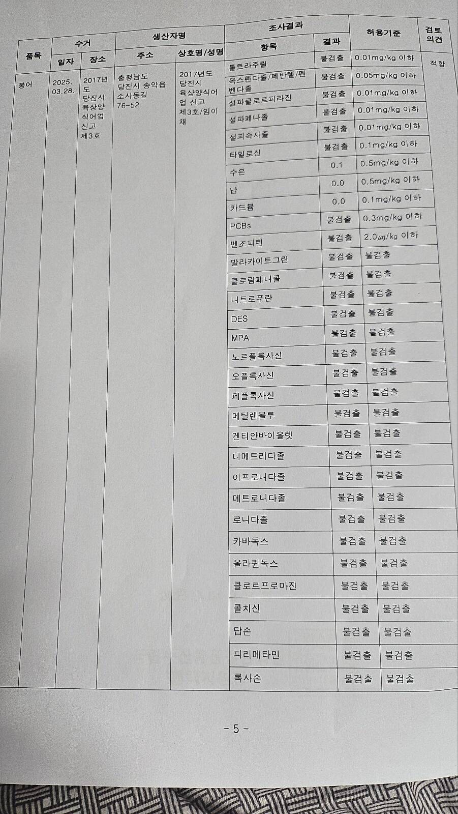 당진 가교리 낚시터 5월 6일 조황입니다 (유료터정보 - 유료터점주조황)