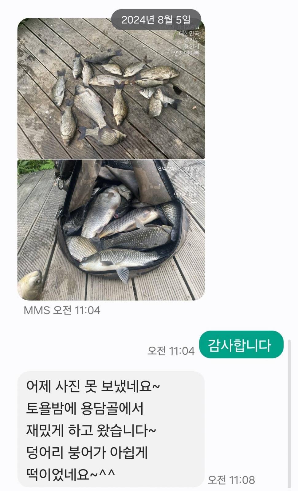 2024년 8월 둘째주 조황정보 용담낚시터사암지4짜 3마리 (유료터정보 - 유료터점주조황)