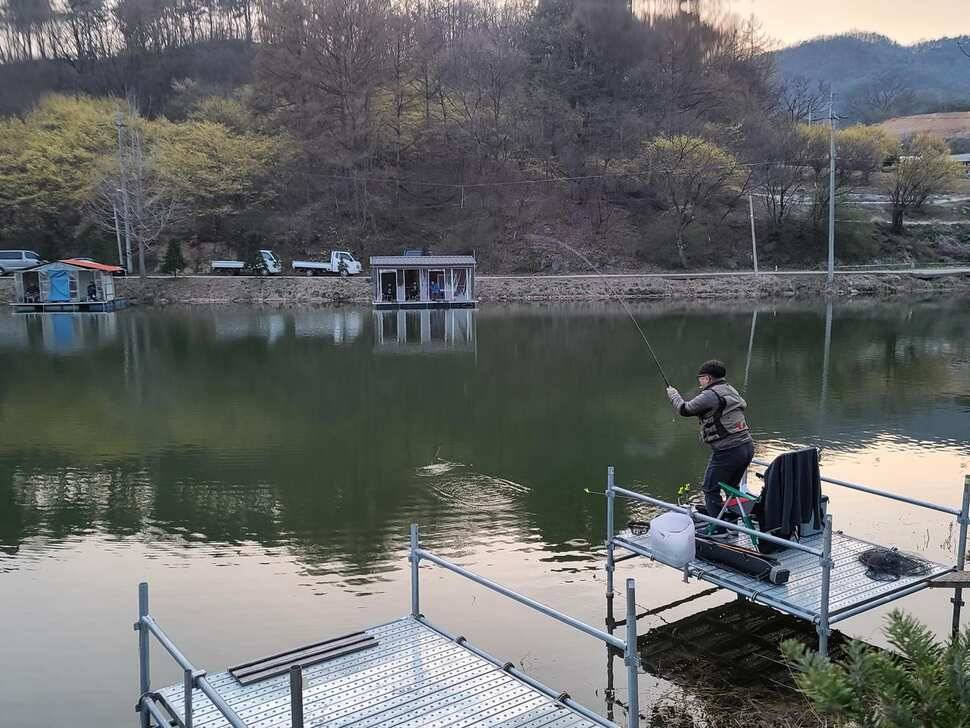 힐링 양평 수곡낚시터 주중 고른 조황이네요수상좌대 할인요금 및 주말 붕어방류 안내 (유료터정보 - 유료터점주조황)