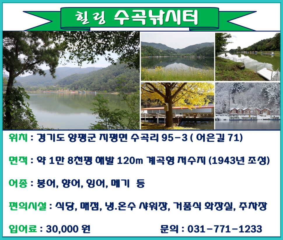 양평 수곡낚시터 주중조황 좋아지고 있으며 노지잔교 물낚시 가능합니다 (유료터정보 - 유료터점주조황)