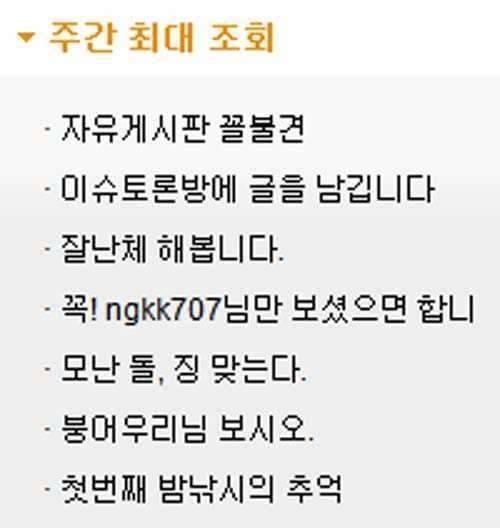 월척지 유명인 (커뮤니티 - 자유게시판)