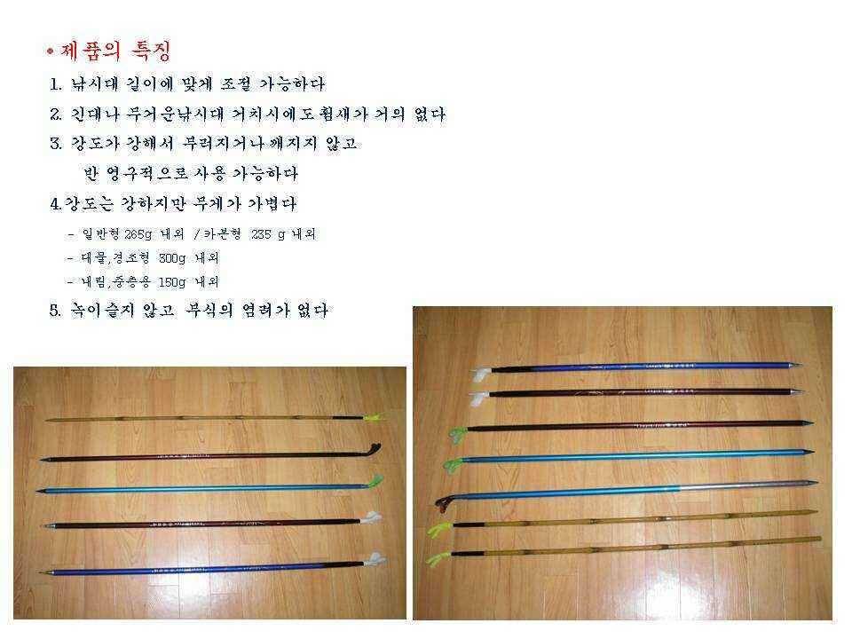 낚시 받침대의 새로운 개념 Lengthfree 줌 받침대 (낚시용품정보 - 신상품홍보)