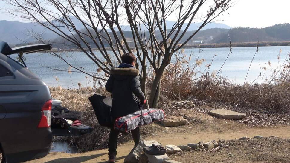 추운날씨 무모한 낚시여행보령 진죽지 (조황조행기 - 화보조행기)
