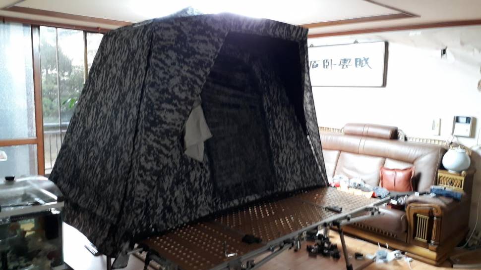 트캠텐트 앞문 이렇게 해 보았는데 (사용기강좌 - 나의낚시장비)