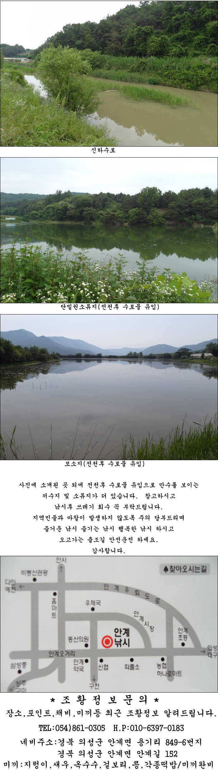 조황소식과 저수지 상황 (조황조행기 - 특파원조황)