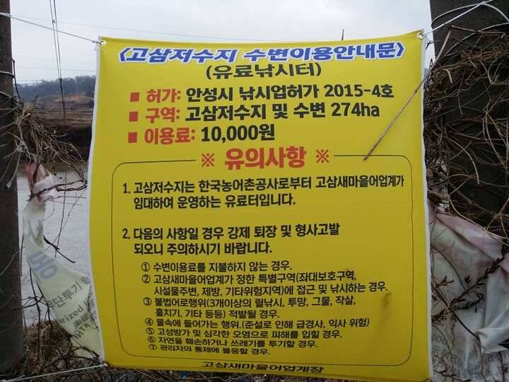 고삼지 수상좌대 배치중 (조황조행기 - 특파원조황)
