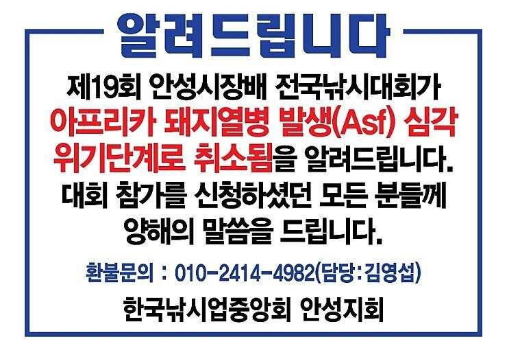 청미천아프리카돼지열병 (조황조행기 - 특파원조황)