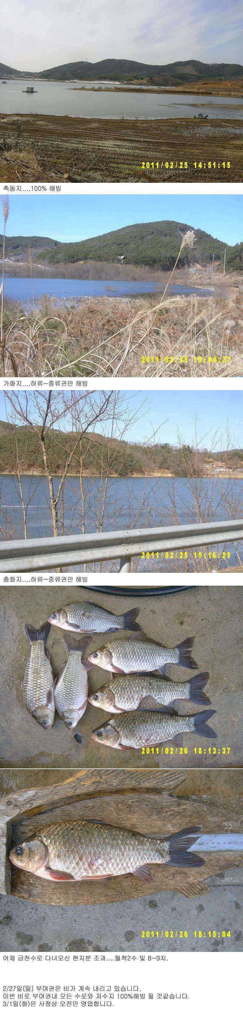 부여권 저수지 및 수로 (조황조행기 - 특파원조황)