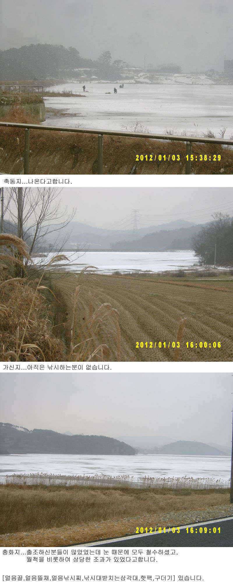 부여권 얼음낚시 조황 (조황조행기 - 특파원조황)