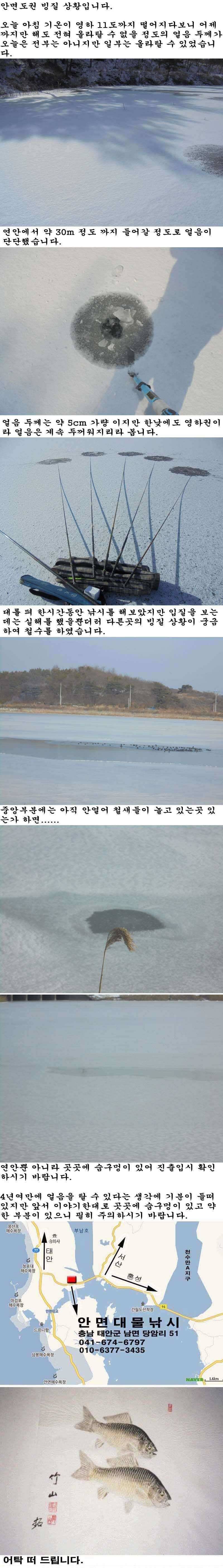 122 안면도권 저수지 빙질 상황 (조황조행기 - 특파원조황)