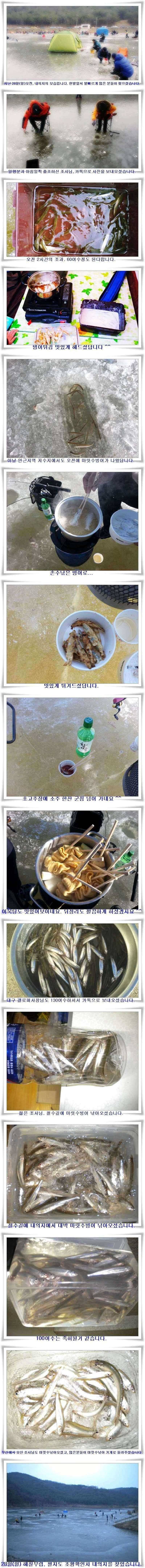 본격적인 군위빙어낚시 (조황조행기 - 특파원조황)