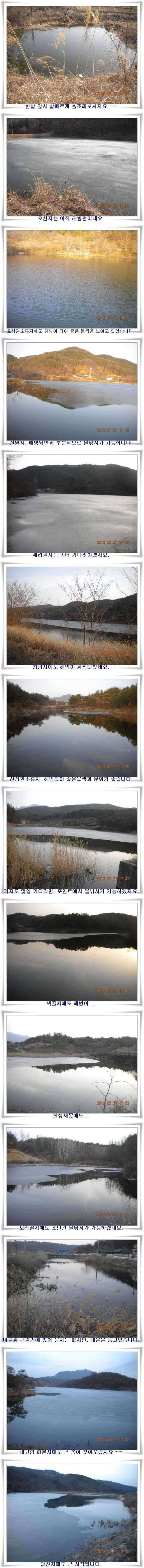 물낚시와 소류지해빙 (조황조행기 - 특파원조황)