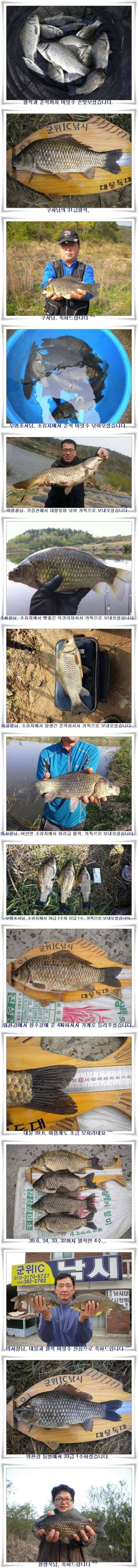 396과 소류지 월척 조황 (조황조행기 - 특파원조황)