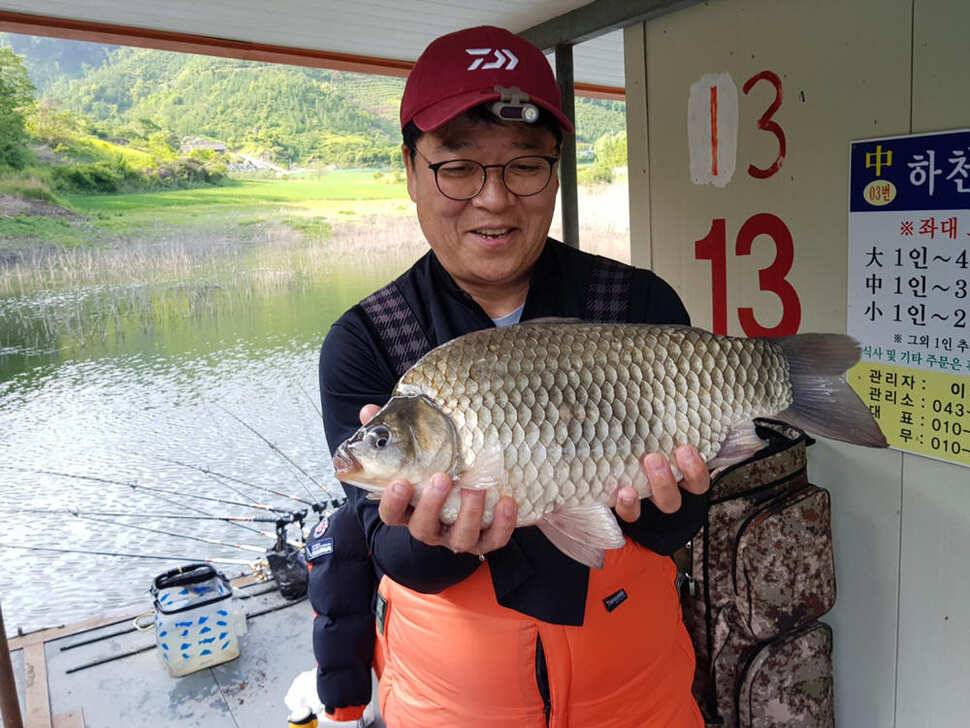 하천 48cm 초대물로 시즌 출발 명서도 4짜 대물붕어 조황 (조황조행기 - 특파원조황)