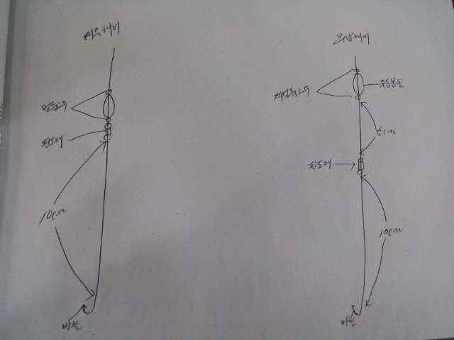 두가지의 채비를 한번에 사용하는 방법 (월척지식 - 대물낚시)