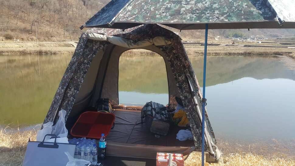 아담한 소류지에서 (조황조행기 - 모바일간편조행)
