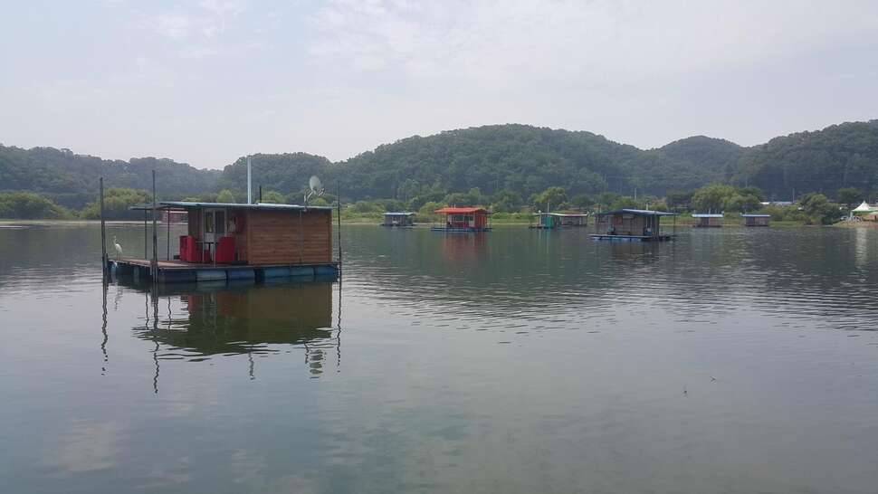 충북 진천 초평지의 어느좌대 (조황조행기 - 모바일간편조행)