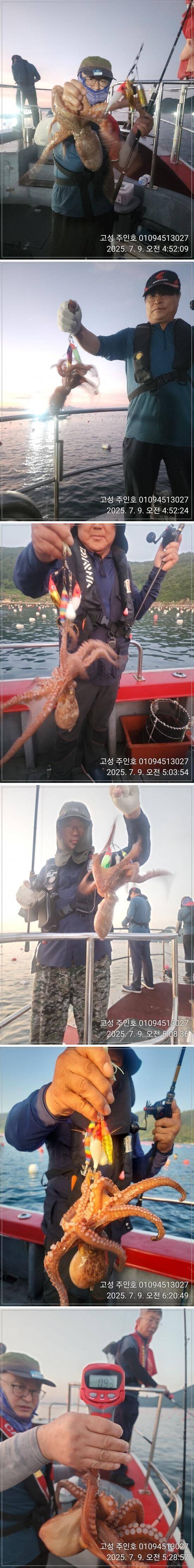 고성 주인호주인호 9일 사량도 돌문어 전투낚시 세자리수조황 (조황조행기 - 바다선상조황)