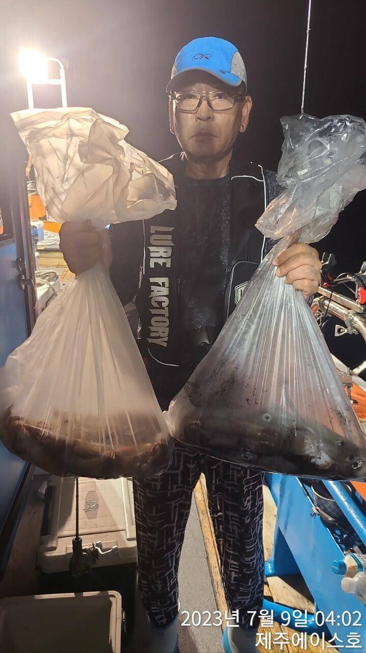 제주에이스호8일한치조황입니다 (조황조행기 - 바다선상조황)