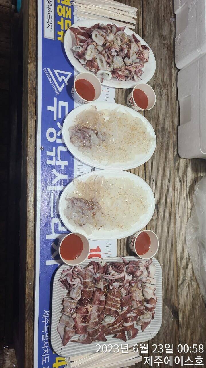제주에이스호22일 굿 한치 조황입니다 (조황조행기 - 바다선상조황)