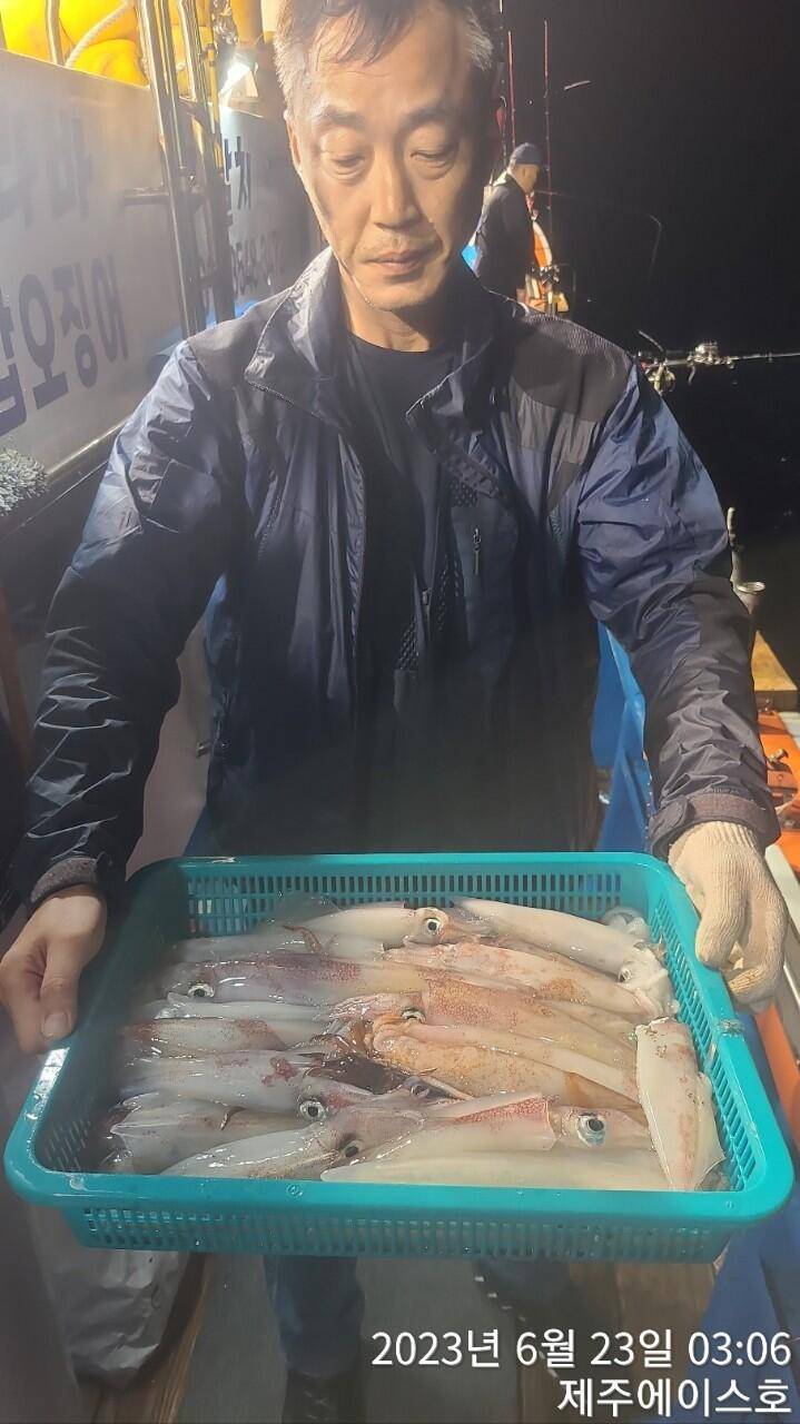 제주에이스호22일 굿 한치 조황입니다 (조황조행기 - 바다선상조황)