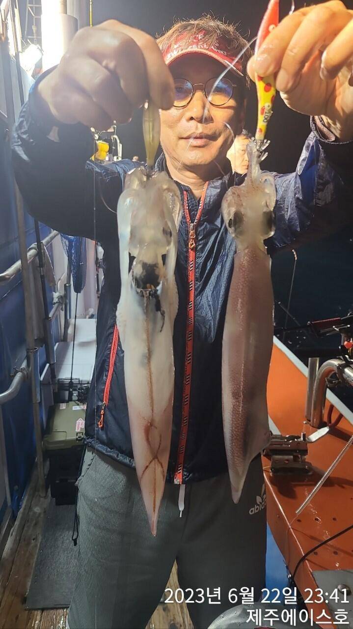 제주에이스호22일 굿 한치 조황입니다 (조황조행기 - 바다선상조황)