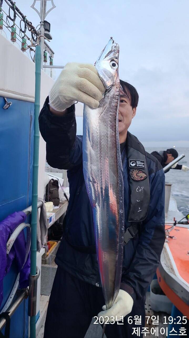 제주에이스호7일대갈치조황입니다전좌석봉돌투승기장착무료이용 (조황조행기 - 바다선상조황)