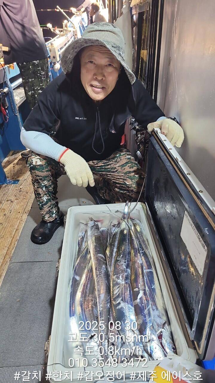 제주에이스호8월29일제주갈치조황입니다010 35483472010 3860 3472977톤22인승12석운전좌석봉돌투등기장착 청결은보장 (조황조행기 - 바다선상조황)