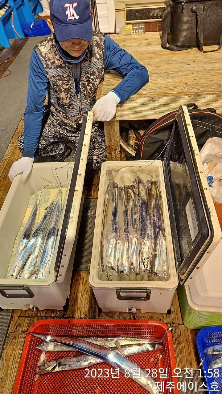 제주에이스호27일갈치조황입니다문의 0103548347201038603472 (조황조행기 - 바다선상조황)