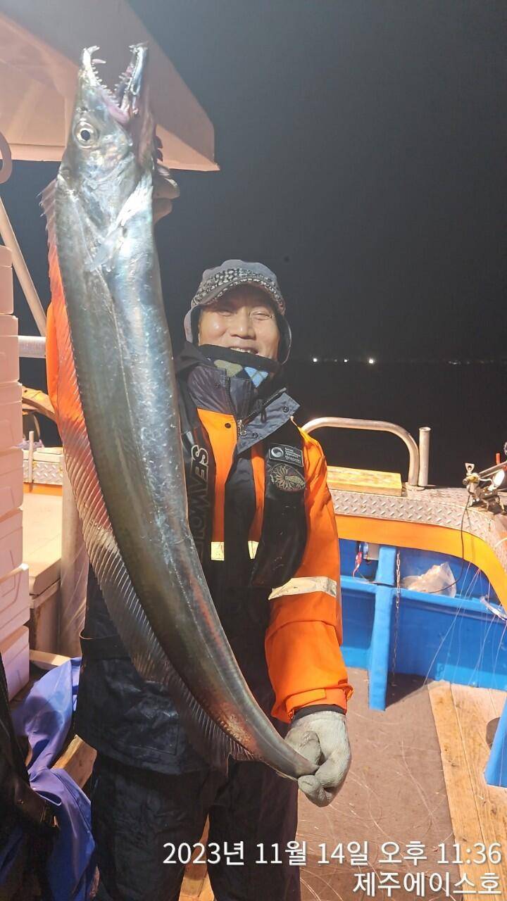 제주에이스호14일갈치조황입니다문의0103548347201038603472 (조황조행기 - 바다선상조황)
