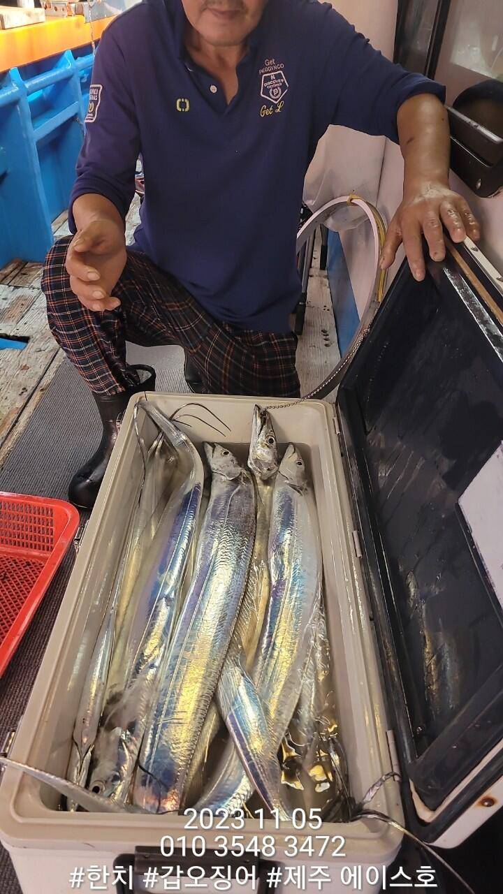 제주에이스호4일씨알굵은갈치조황입니다문의0103548347201038603472 (조황조행기 - 바다선상조황)