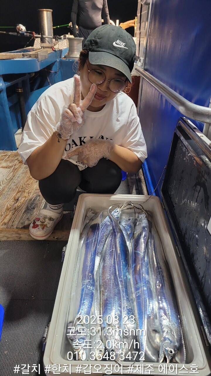 제주에이스호8월22일제주갈치조황입니다010 35483472010 3860 3472977톤22인승12석운전좌석봉돌투등기장착 청결은보장 (조황조행기 - 바다선상조황)