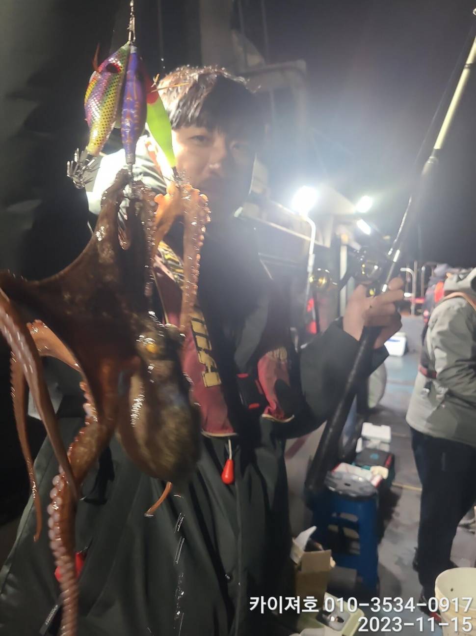 15일 카이져 야간 돌문어 씨알굿 오늘도 역시 (조황조행기 - 바다선상조황)