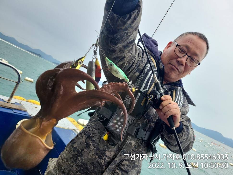 돌문어 싸이즈로 올라옵니다 (조황조행기 - 바다선상조황)