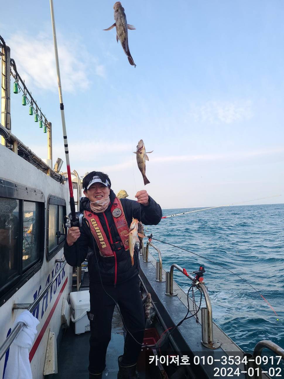 2일 오전 볼라열기 타작 (조황조행기 - 바다선상조황)