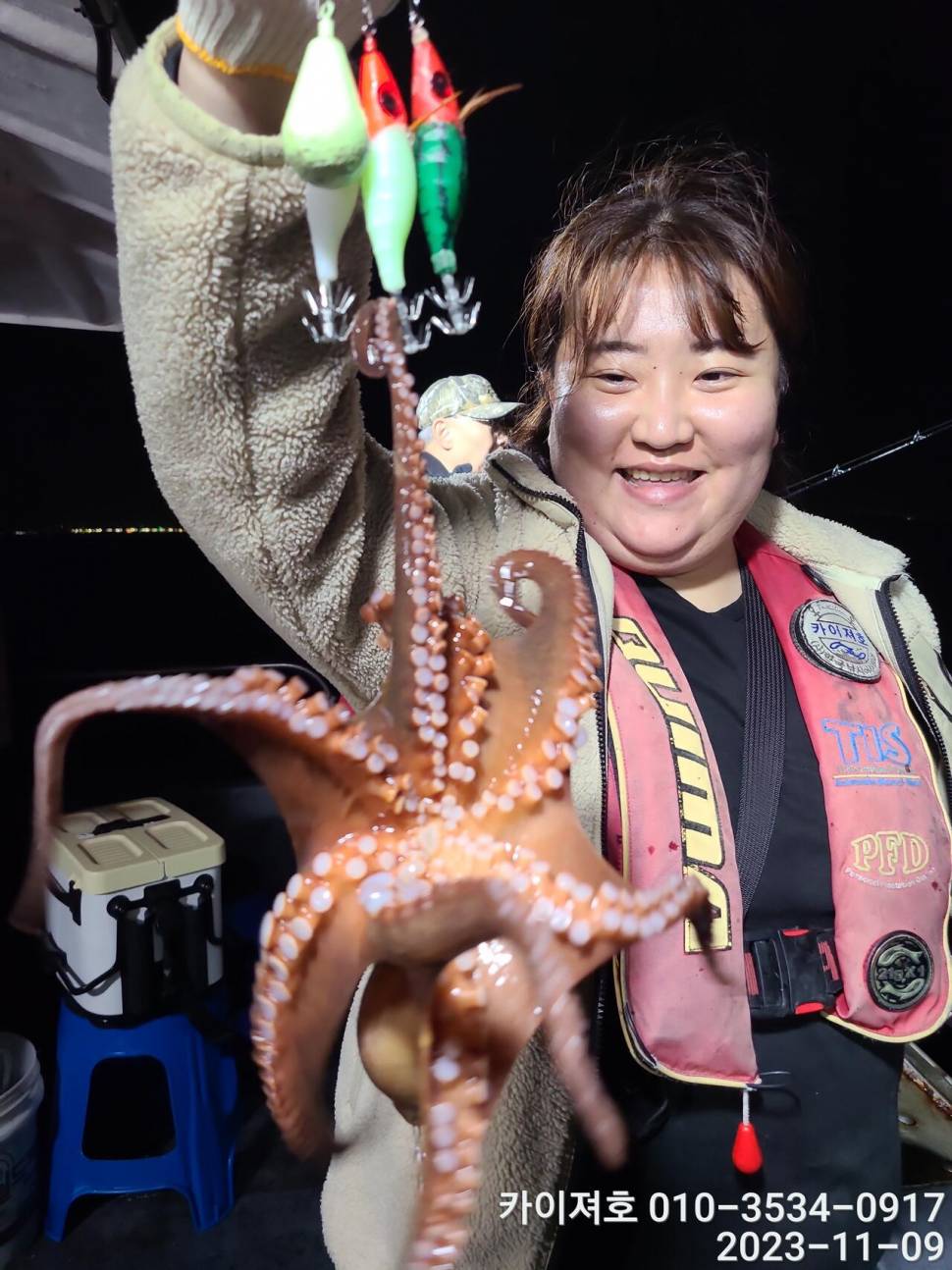 9일 카이져 돌문어 씨알 끝장 초보도 전원히트 (조황조행기 - 바다선상조황)