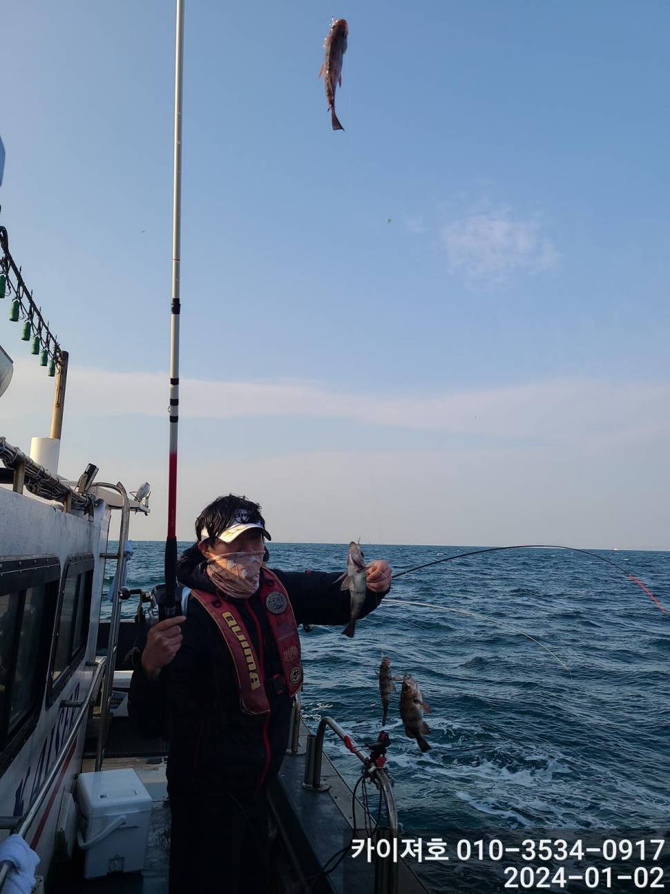 2일 오전 볼라열기 타작 (조황조행기 - 바다선상조황)