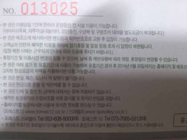 포레스트 스파벨리 워터파크 자유 이용권 (중고장터 - 비낚시용품)