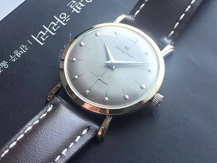 swiss 14k 금통 HAMILTON해밀턴 수동시계화이트 골드 (중고장터 - 비낚시용품)