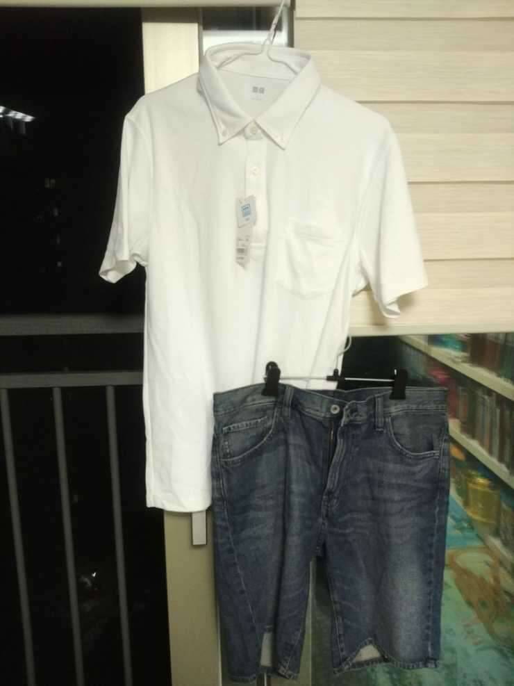 유니클로 티셔츠 데님반바지 (중고장터 - 비낚시용품)