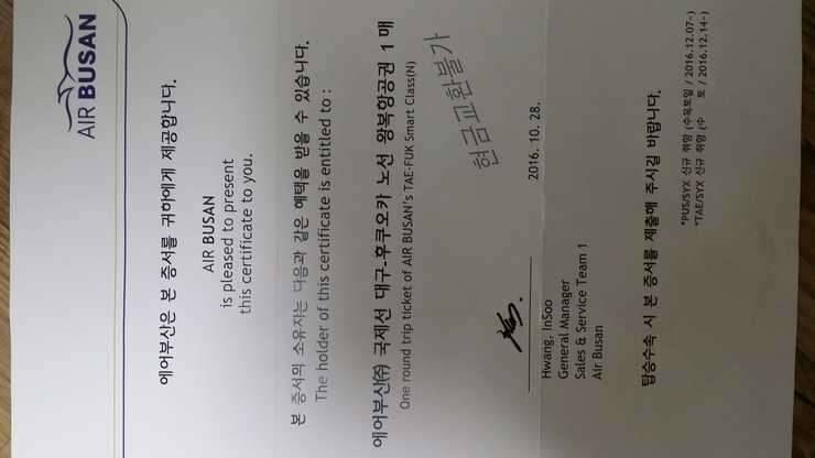 비행기표와스팀청소기 (중고장터 - 비낚시용품)