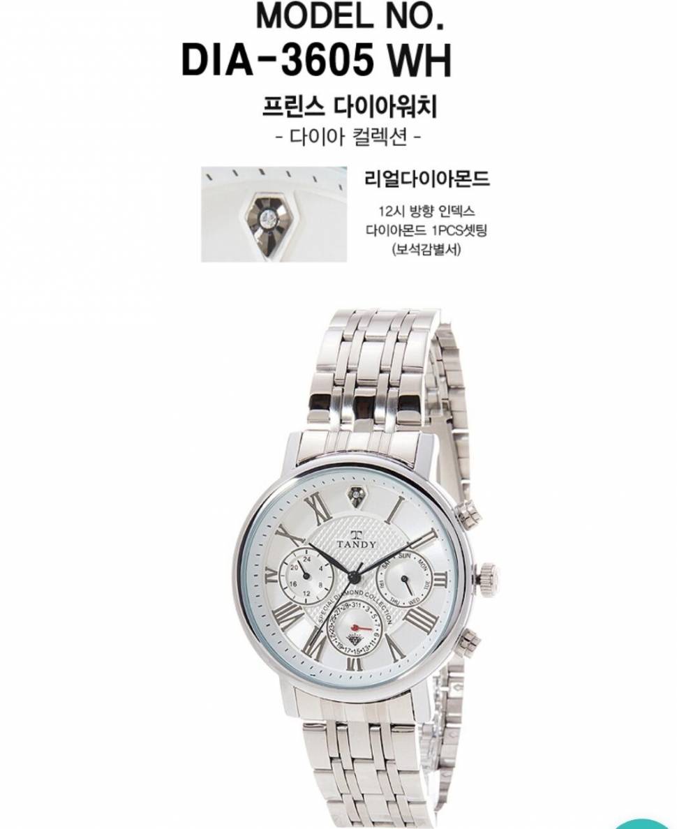 탠디 다이야몬드 남성 메탈시계 3605 미사용품 팝니다 (중고장터 - 비낚시용품)