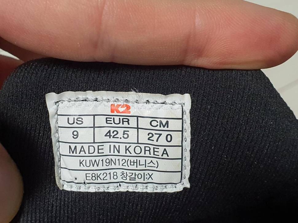 K2 겨울용 패딩장갑M 방한화 트레킹화270mm 및 팔토시 2개 일괄 (중고장터 - 비낚시용품)
