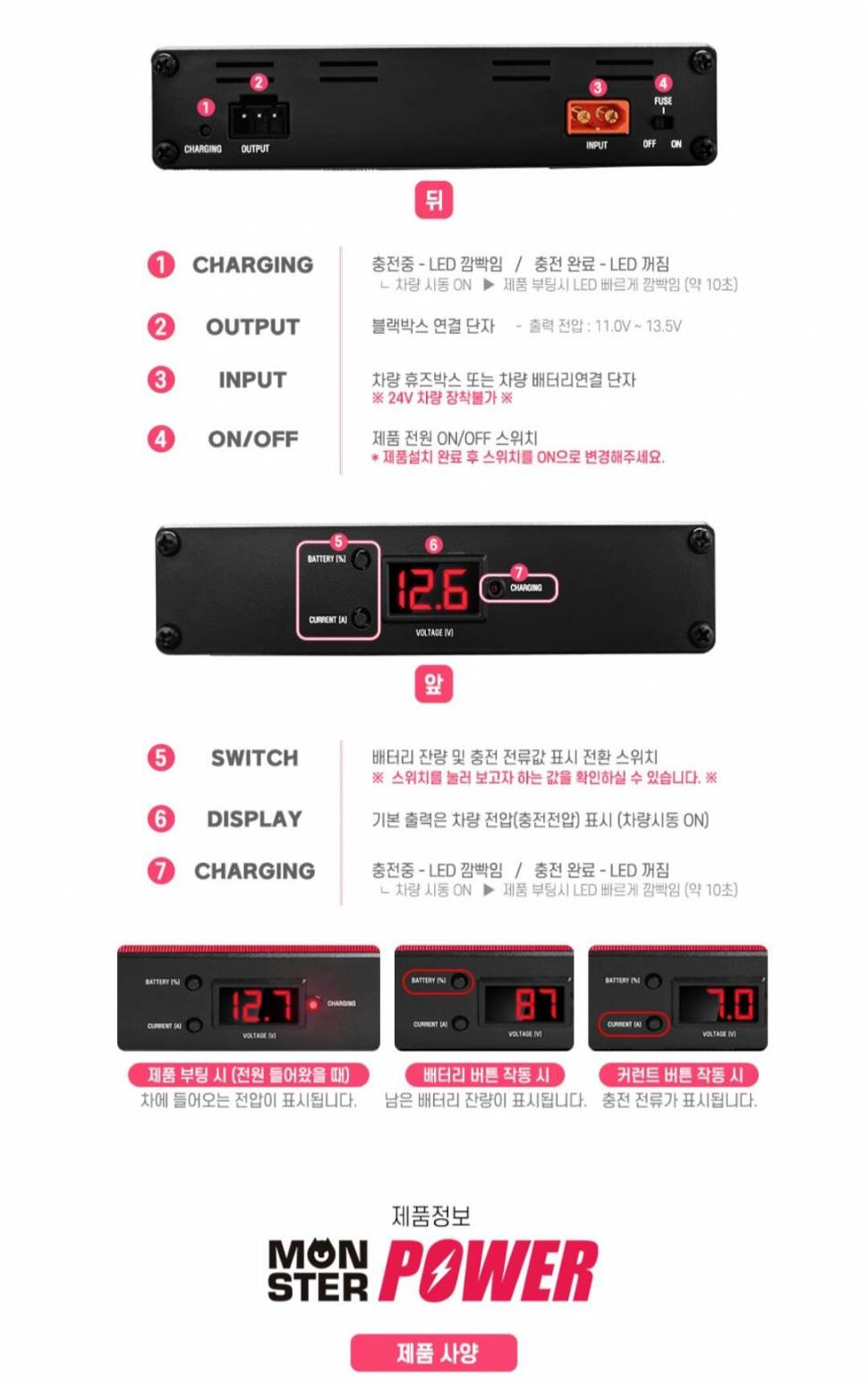 파인뷰 LXQ2000 블랙박스몬스터 파워 블랙박스 M7 보조 배터리 (중고장터 - 비낚시용품)