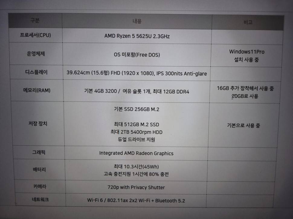 레노버 노트북 v15 g3 ava i5 5625U A급 팝니다가격인하 (중고장터 - 비낚시용품)